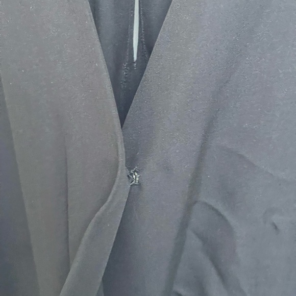 Rebecca Taylor Silk Blouse Long Sleeve Criss Cross Drape V-Neck Black Size 6 - Picture 5 of 10